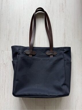 Filson Tote Bag Open Top Navy Rugged Twill Made in USA Unisex Vintage